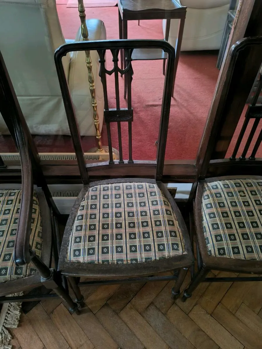 Antique 5 chairs and 2 seater bench - Image 3