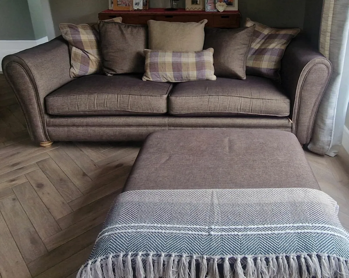 2 x Couches and foot stool for sale €800 in total - Image 2