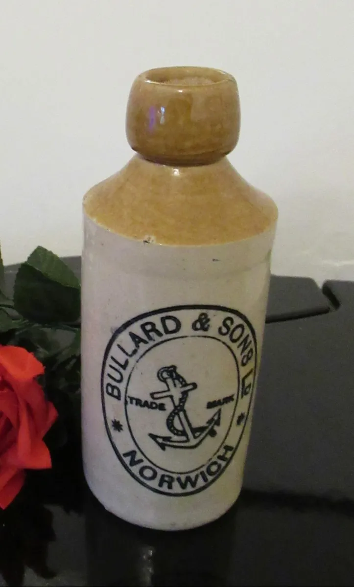 ANTIQUE cottage  earthenware BOTTLE ANCHOR flagon - Image 2