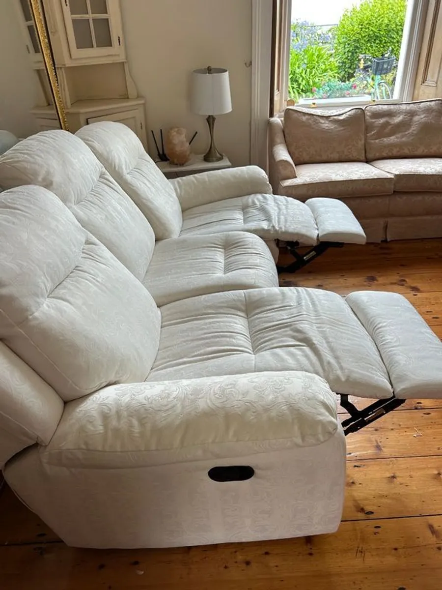 EZ Living 3- Seater Sofa - Soft Cream Upholstery. - Image 2