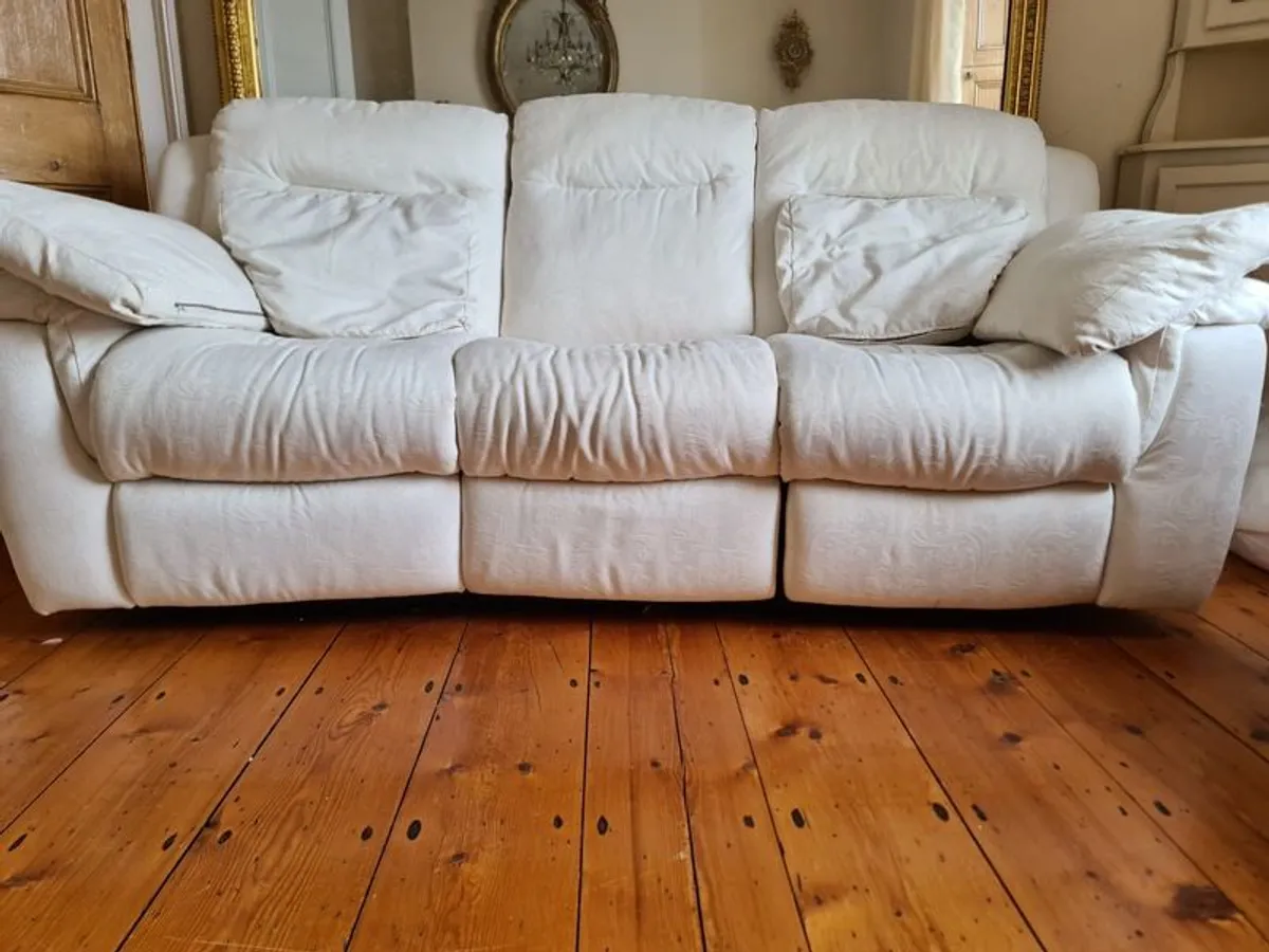 EZ Living 3- Seater Sofa - Soft Cream Upholstery. - Image 3