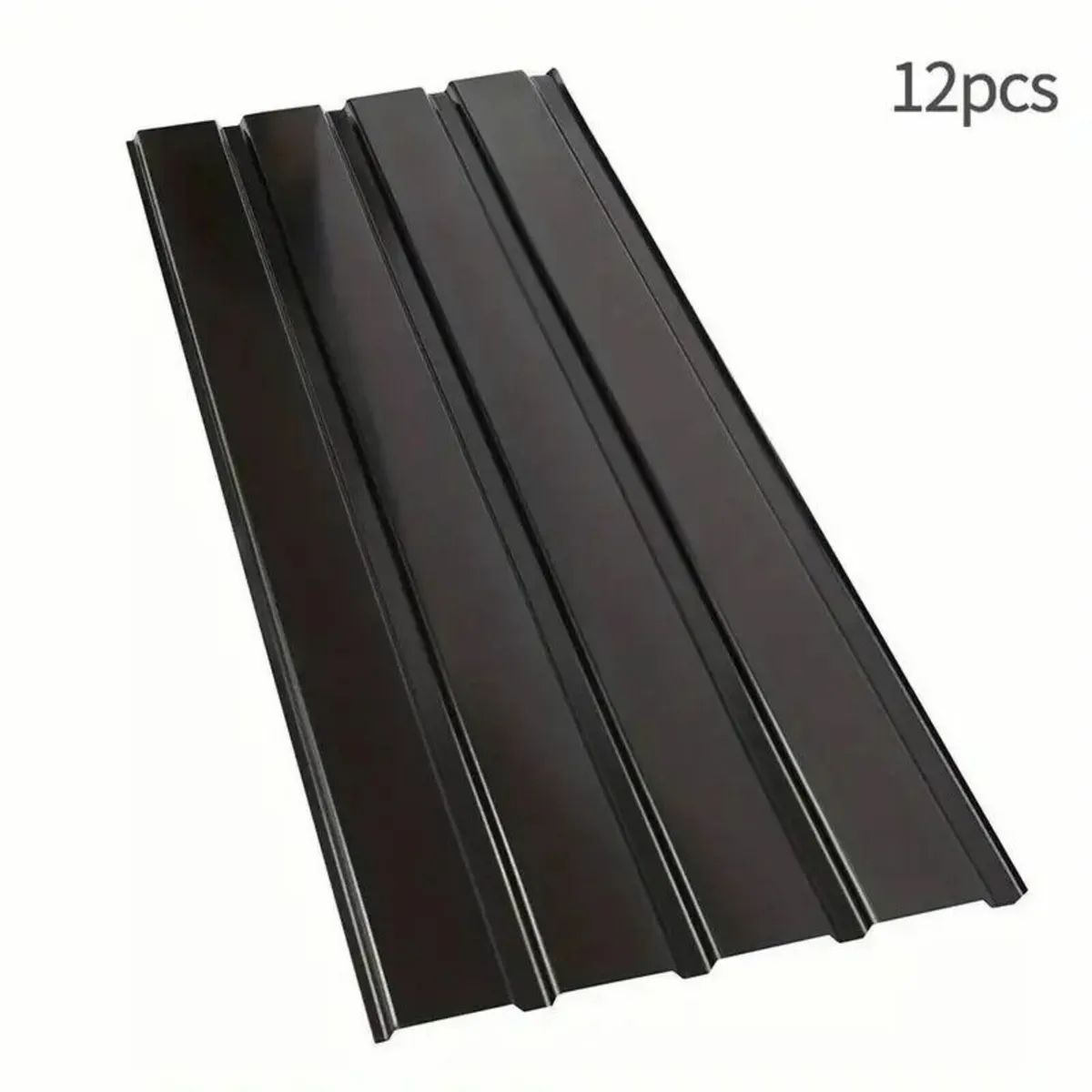 Pack Of 12 Galvanised Roof Panels 0.3 Mm black - Image 1