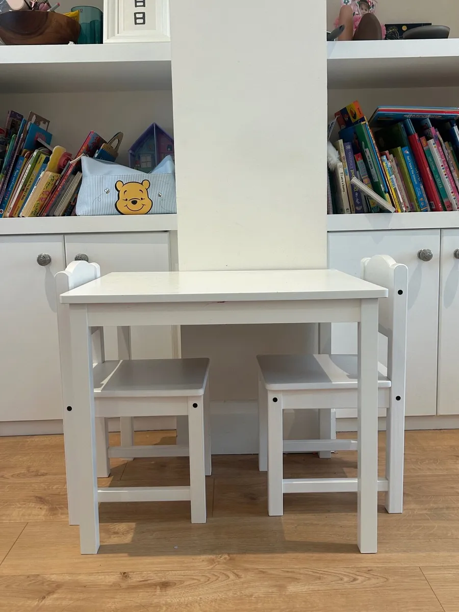 Ikea Kritter Kid’s table and sundvik two chairs - Image 1
