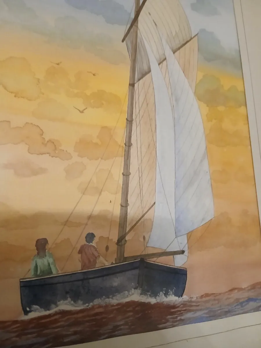 O massig signed watercolour from french gallery - Image 1