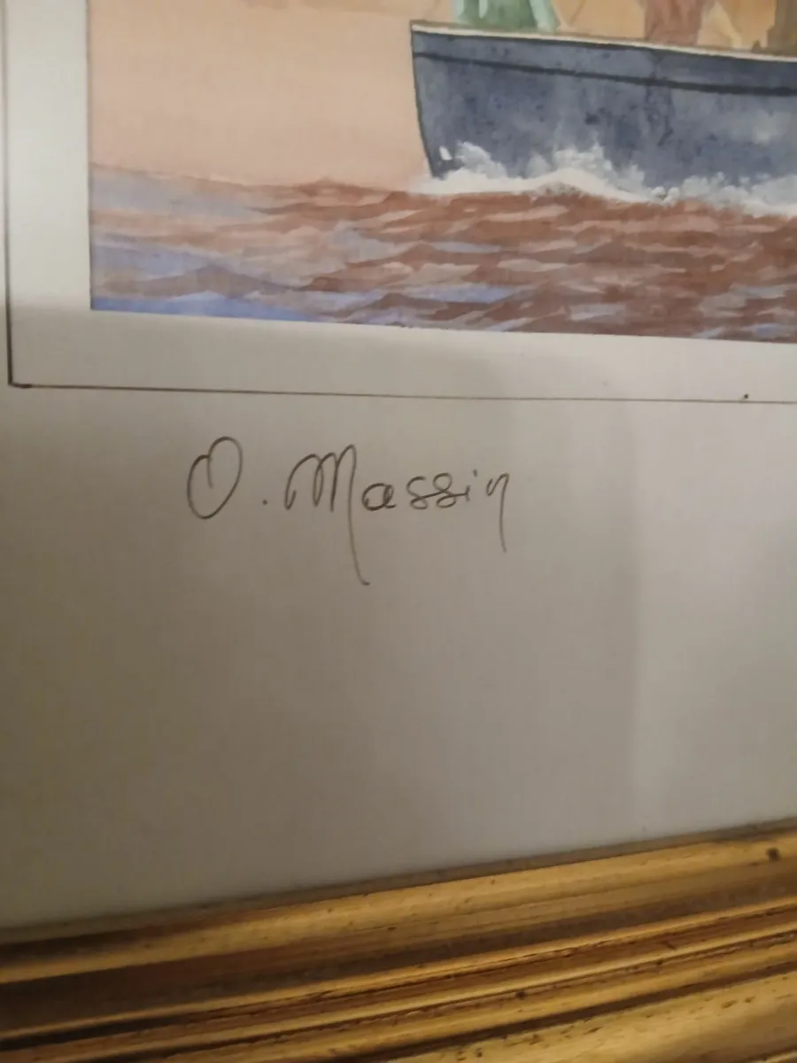 O massig signed watercolour from french gallery - Image 2