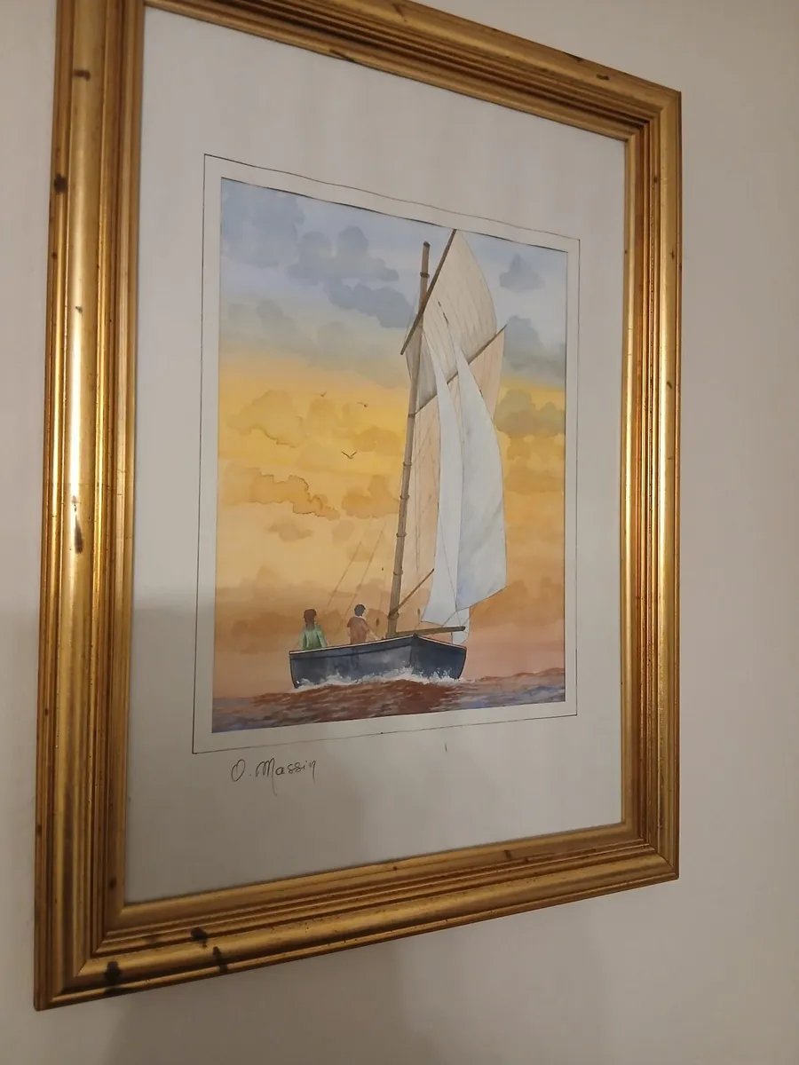 O massig signed watercolour from french gallery - Image 3