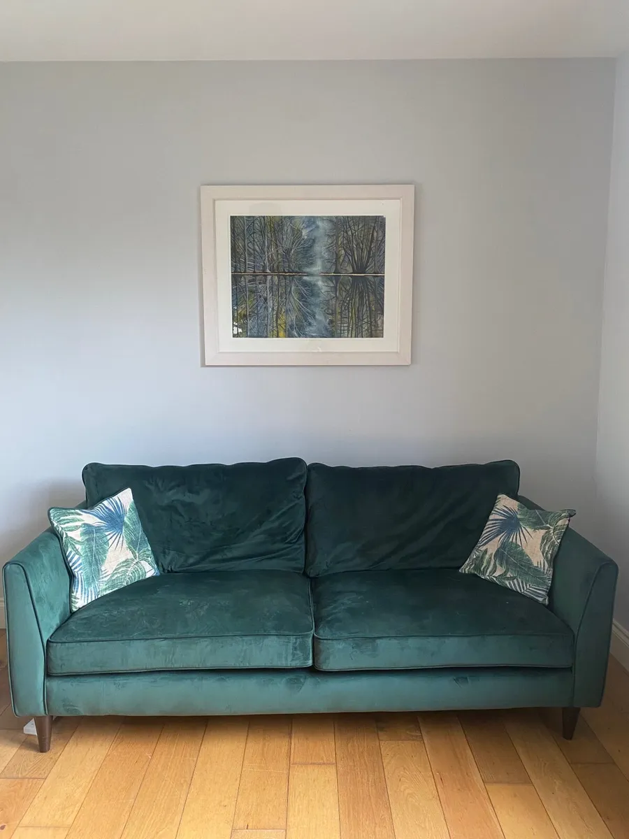 3 seater Green Velvet Couch