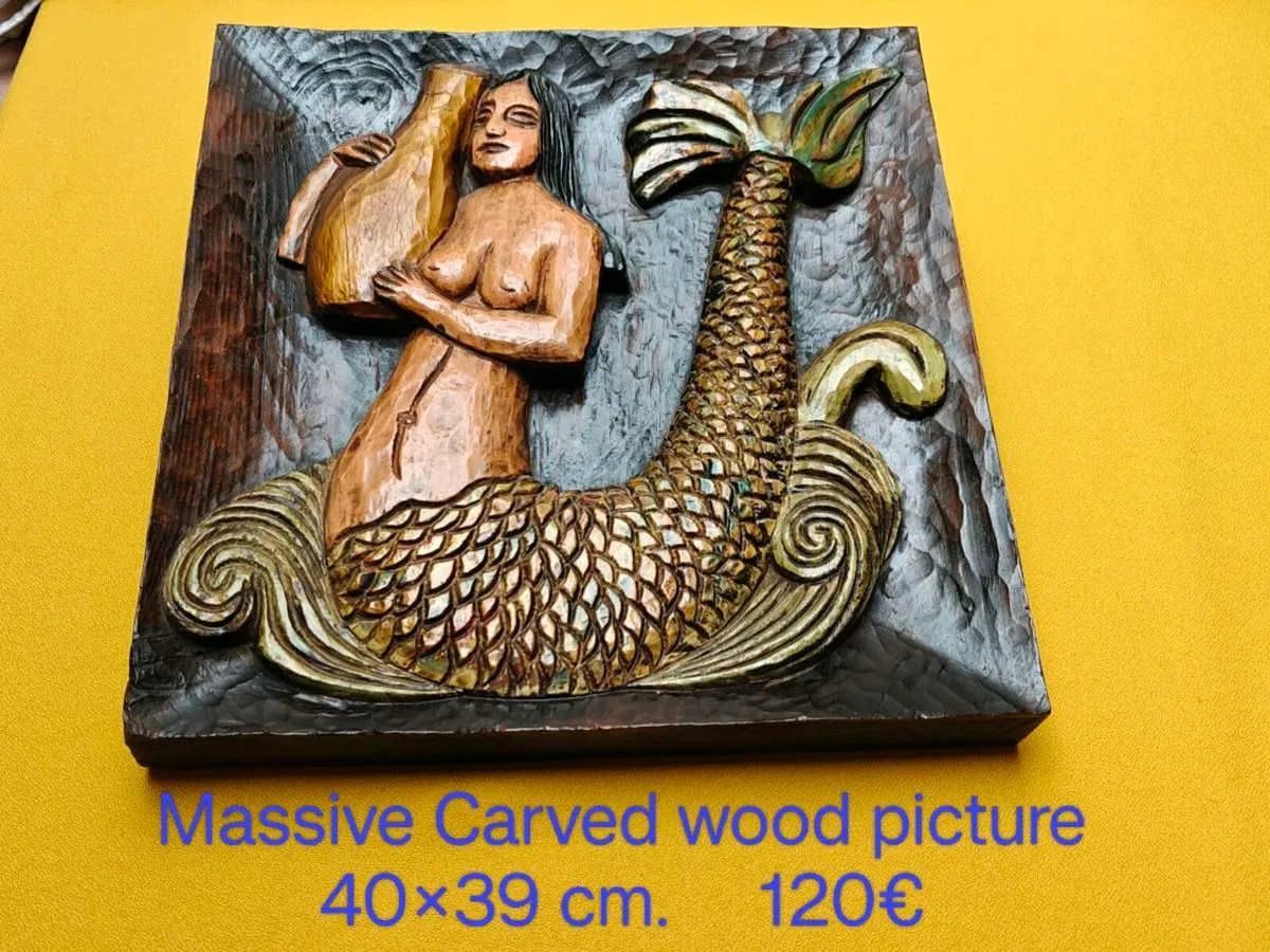 Carved wood picture, wall decoration