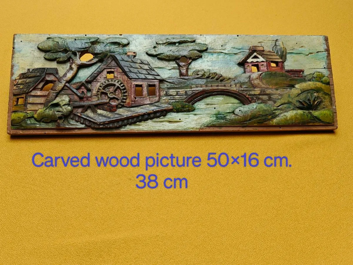 Carved wood picture, wall decoration
