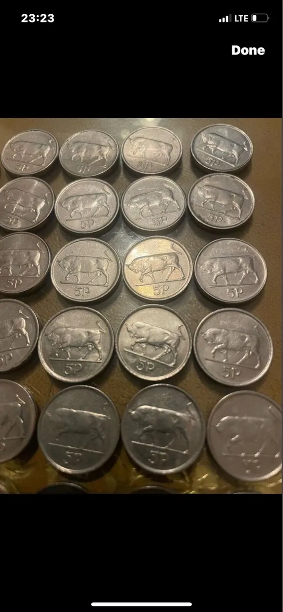 Old Irish 5p coins - Image 2