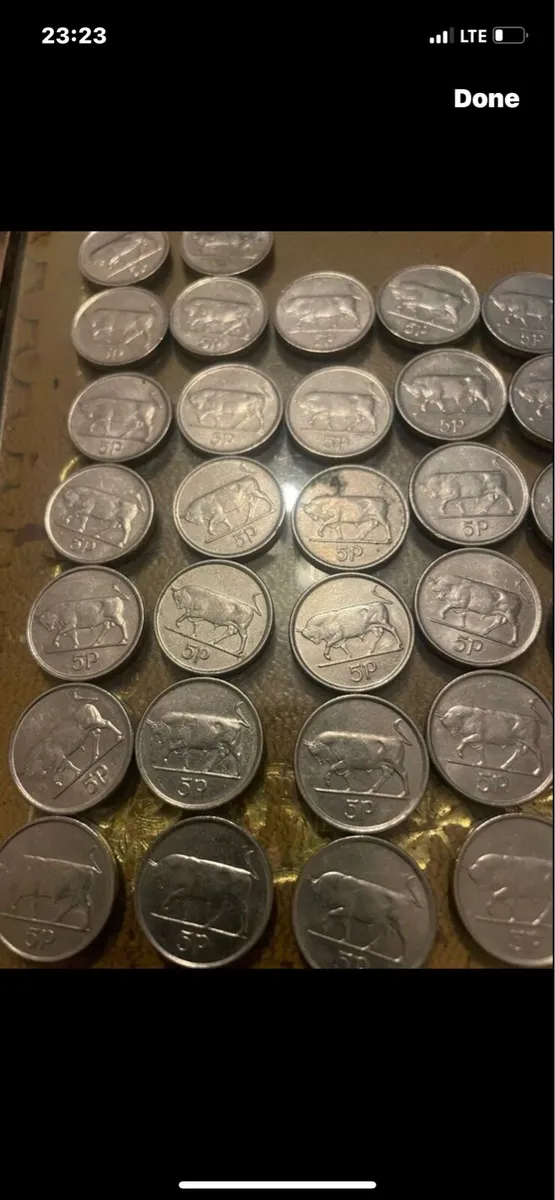 Old Irish 5p coins - Image 3