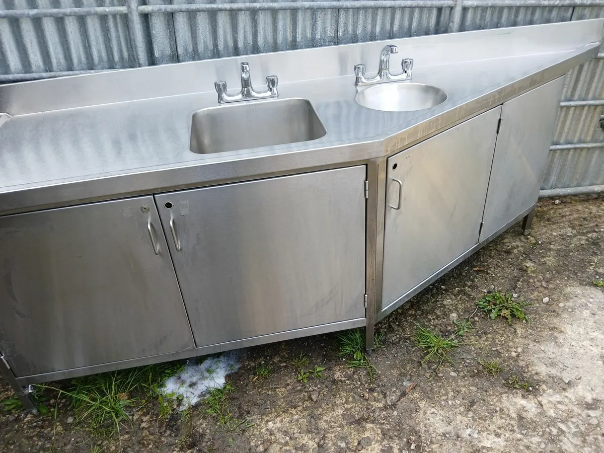 Stainless steel cabbinet sink unit complete - Image 4