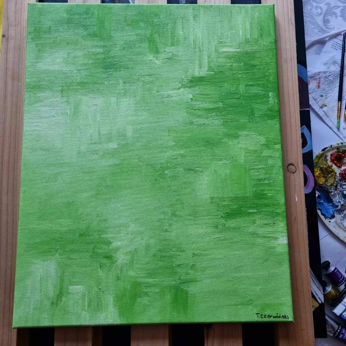 Original Oil Painting Canvas Signed Abstract Art - Image 1