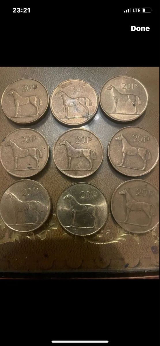 Old Irish 20p coins - Image 1