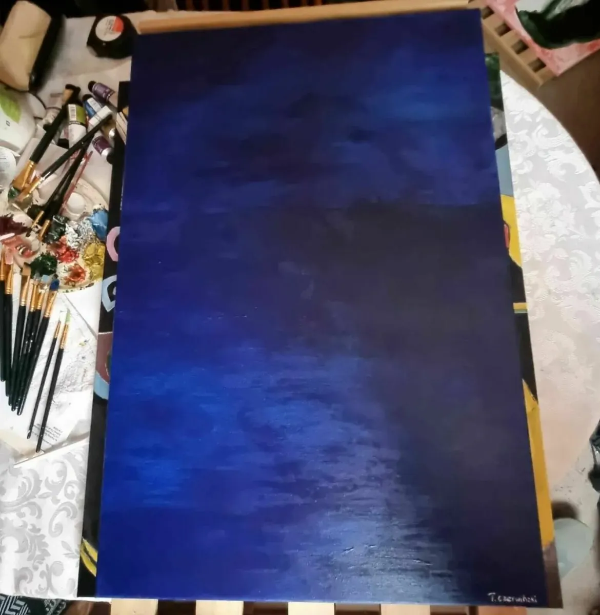 Original Oil Painting Canvas Signed Abstract Art - Image 1