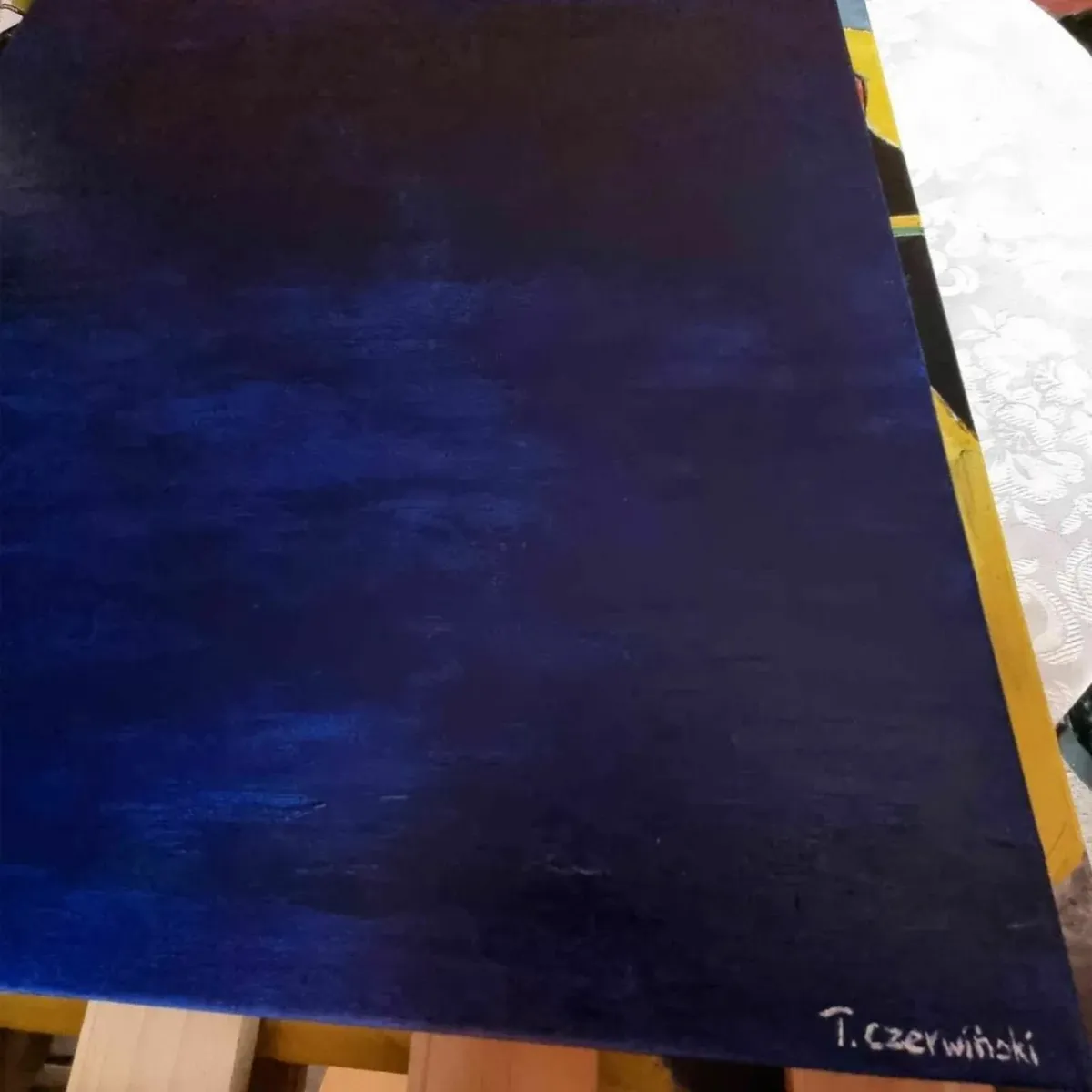 Original Oil Painting Canvas Signed Abstract Art - Image 3