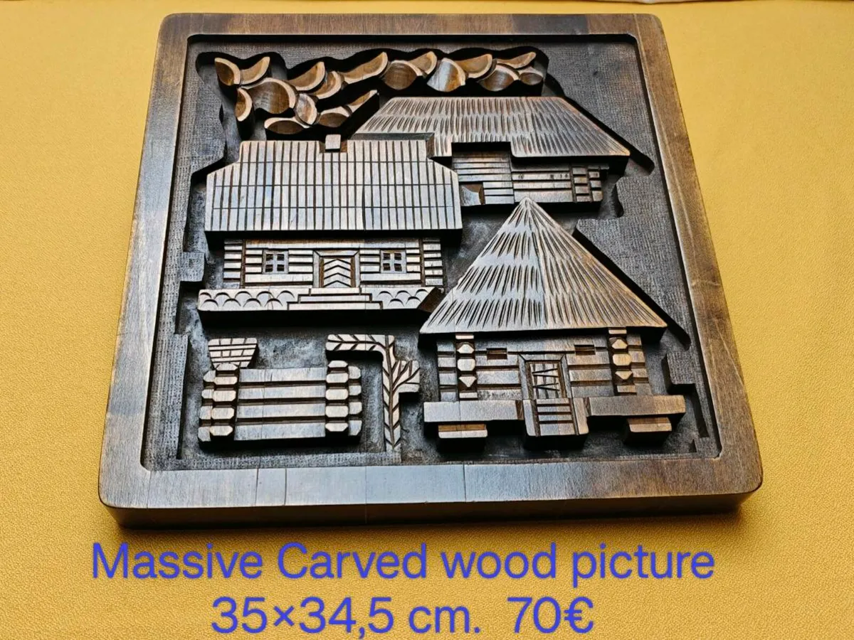 Carved wood pictures, wall decoration