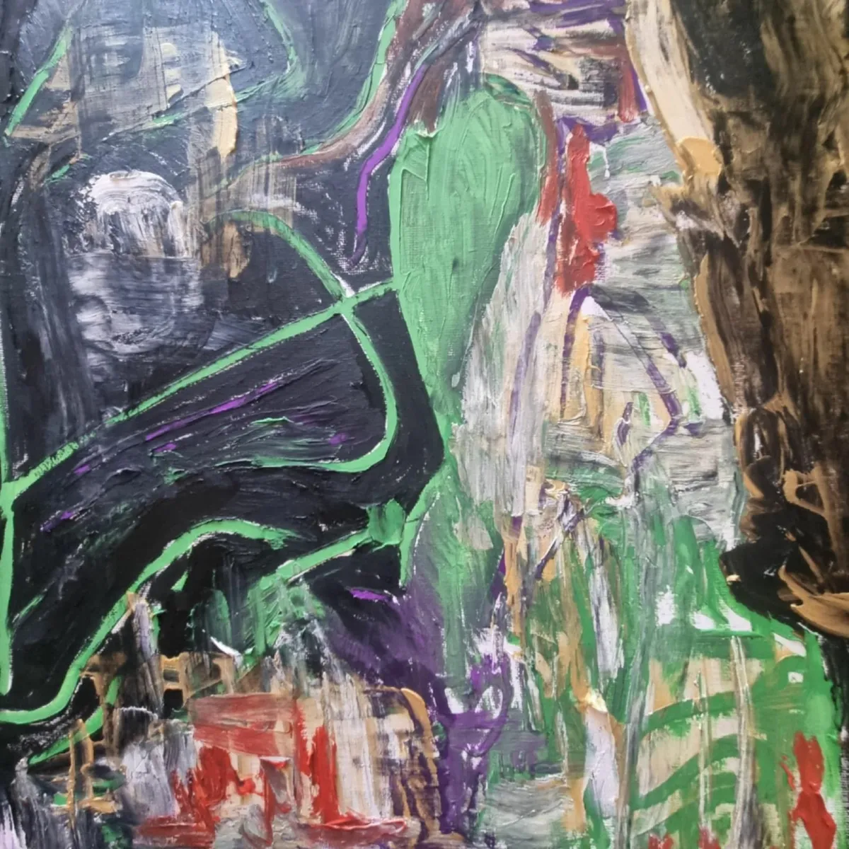 Original Oil Painting Canvas Signed Abstract Art - Image 3