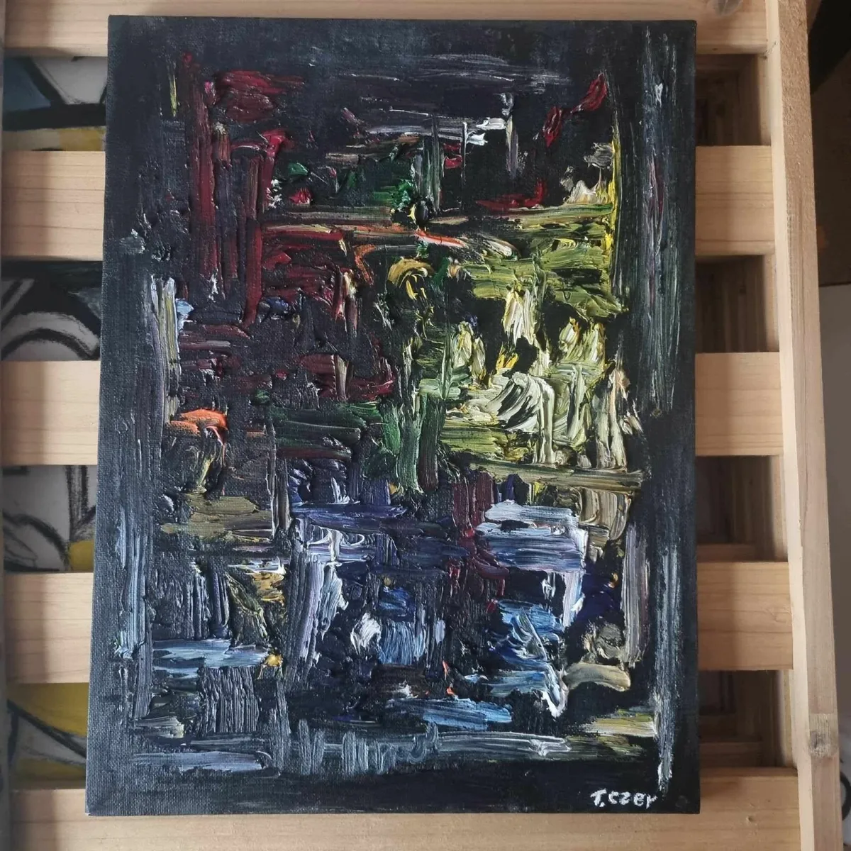 Original Oil Painting Canvas Signed Abstract Art - Image 1