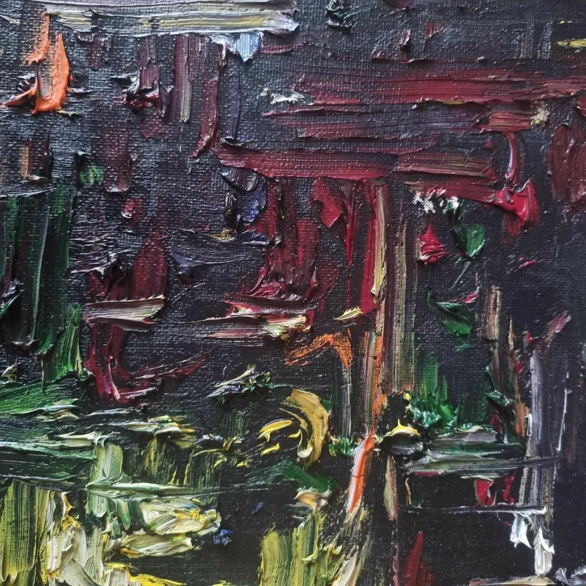 Original Oil Painting Canvas Signed Abstract Art - Image 4
