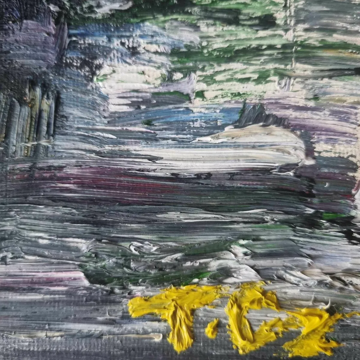 Original Oil Painting Canvas Signed Abstract Art - Image 2