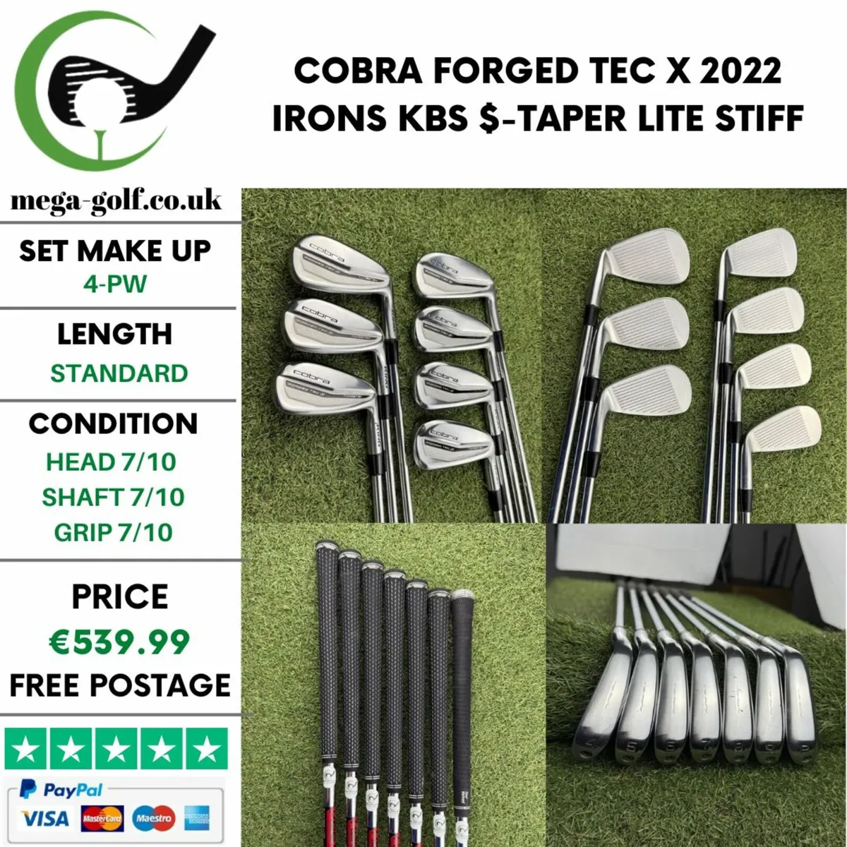 COBRA FORGED TEC X 2022 IRONS / 4-PW / STIFF - Image 1