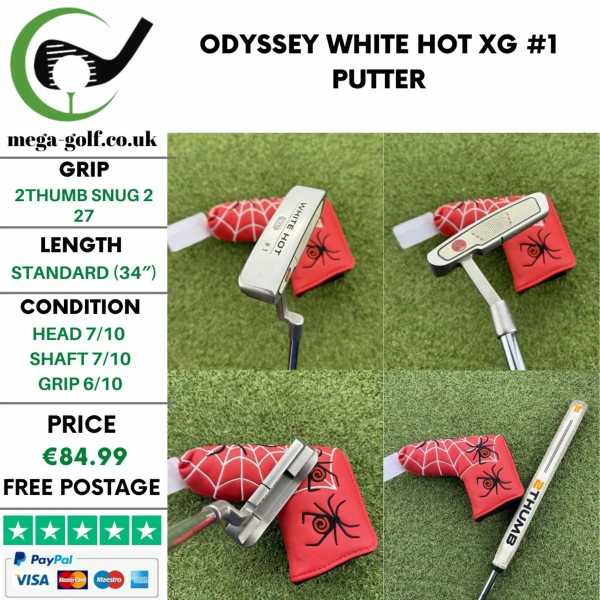 ODYSSEY WHITE HOT XG #1 PUTTER / 34″ - Image 1