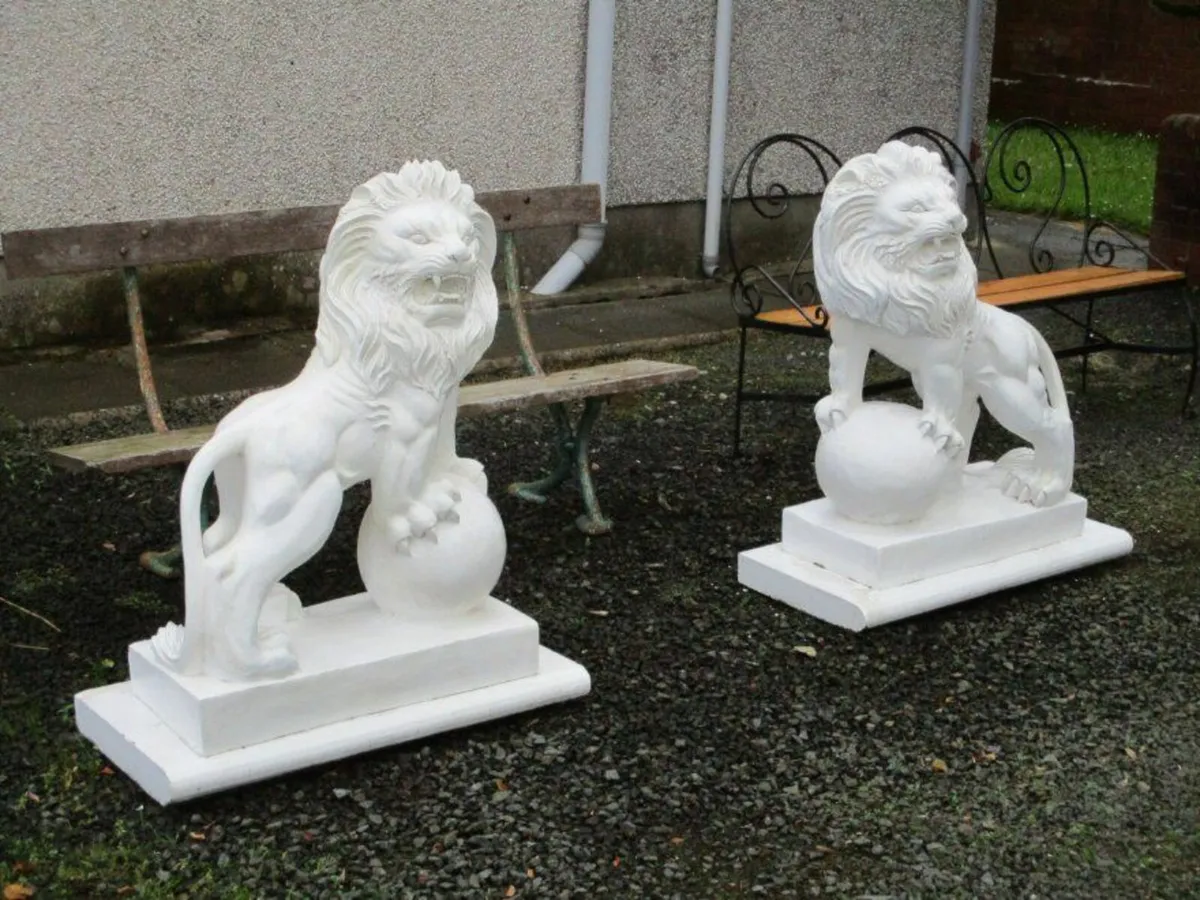 Pair Of Large Lions - Image 4