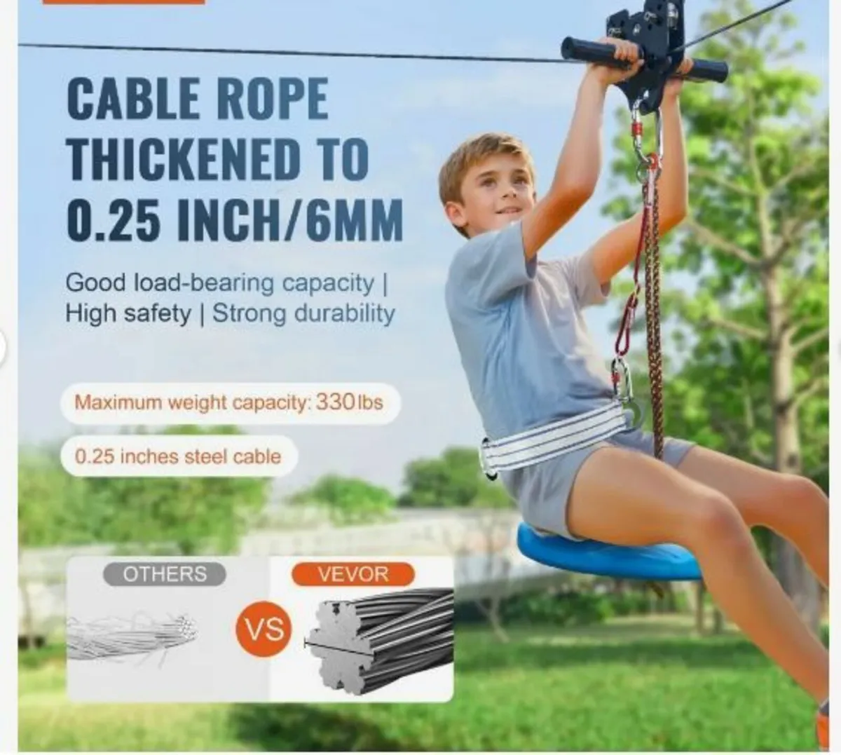 Zipline Kit for Kids and Adult, 48.77 m - Image 2