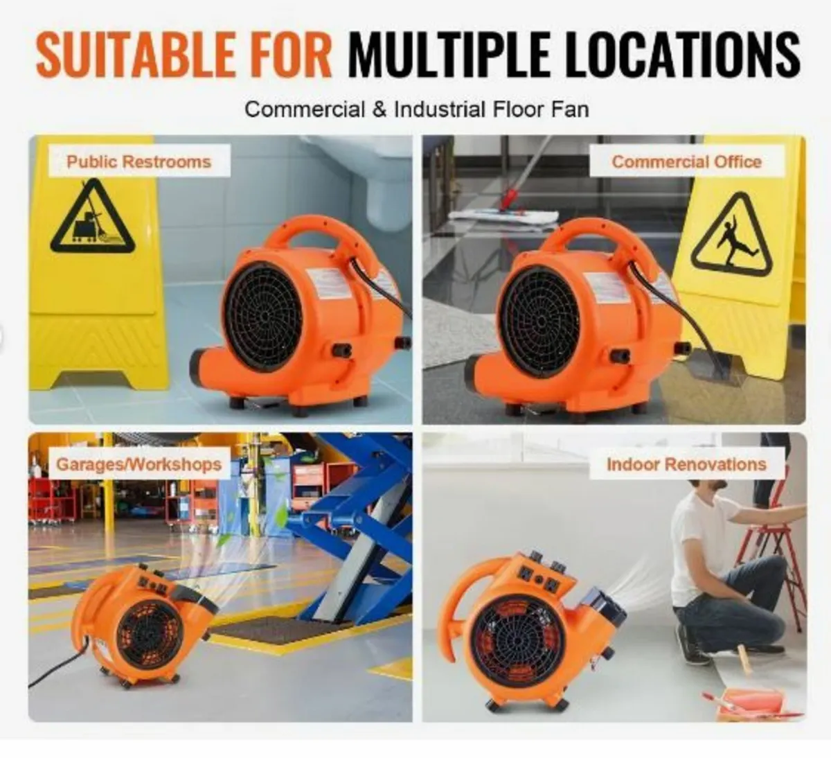 Floor Blower 1380 RPM 1000 CFM Air Mover - Image 3