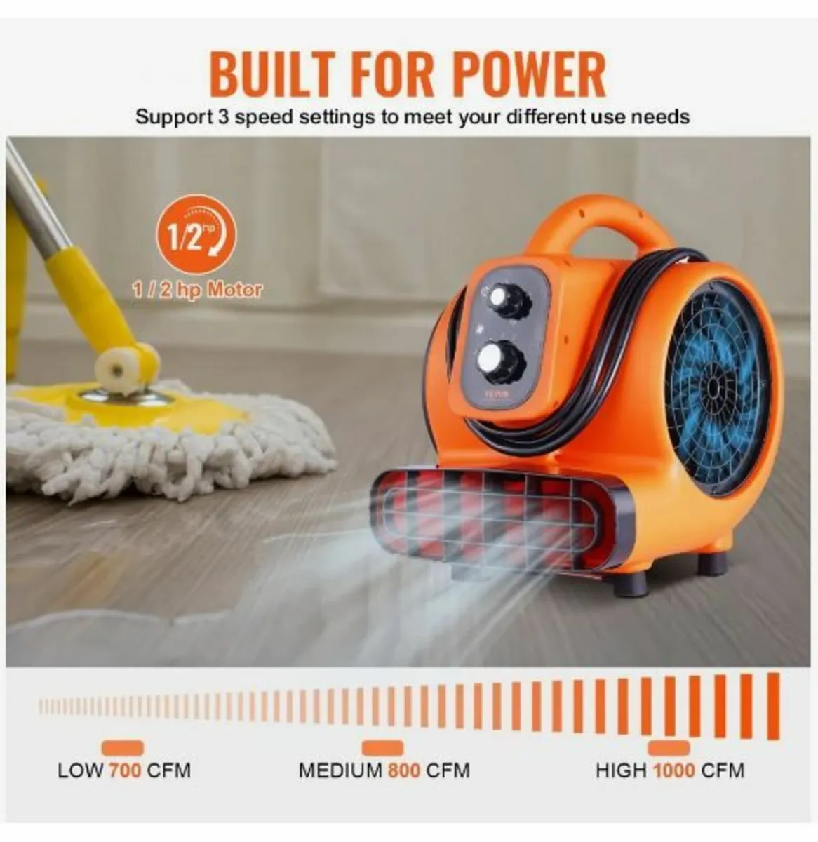 Floor Blower 1380 RPM 1000 CFM Air Mover - Image 4