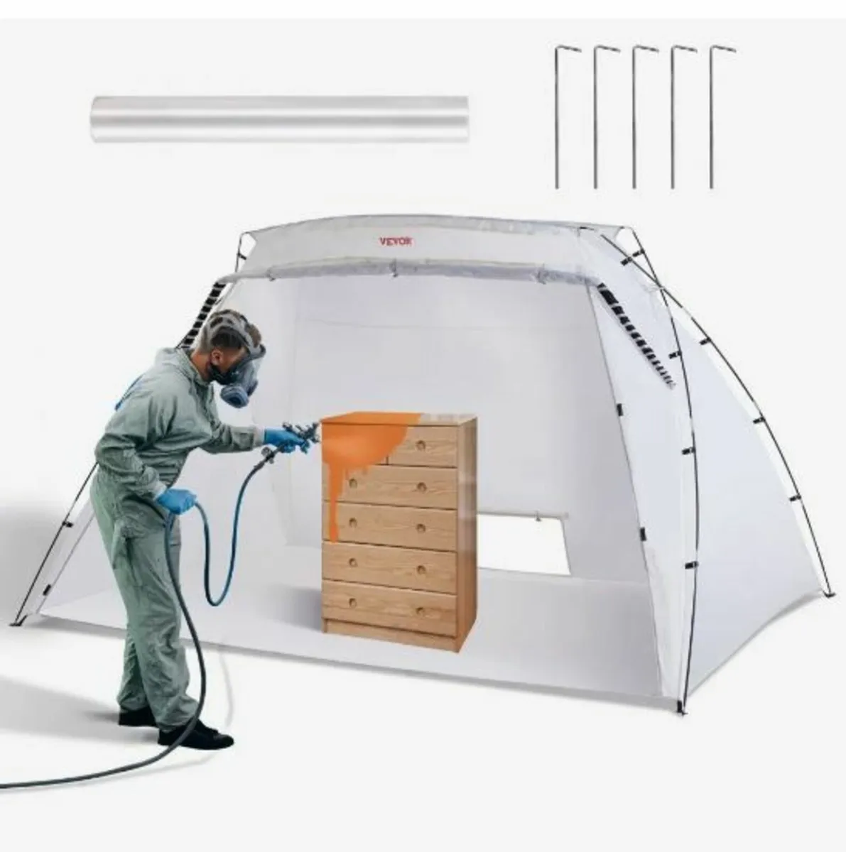 Spray Paint Shelter, 3.0m x 2.1m x 1.8m Portable - Image 1