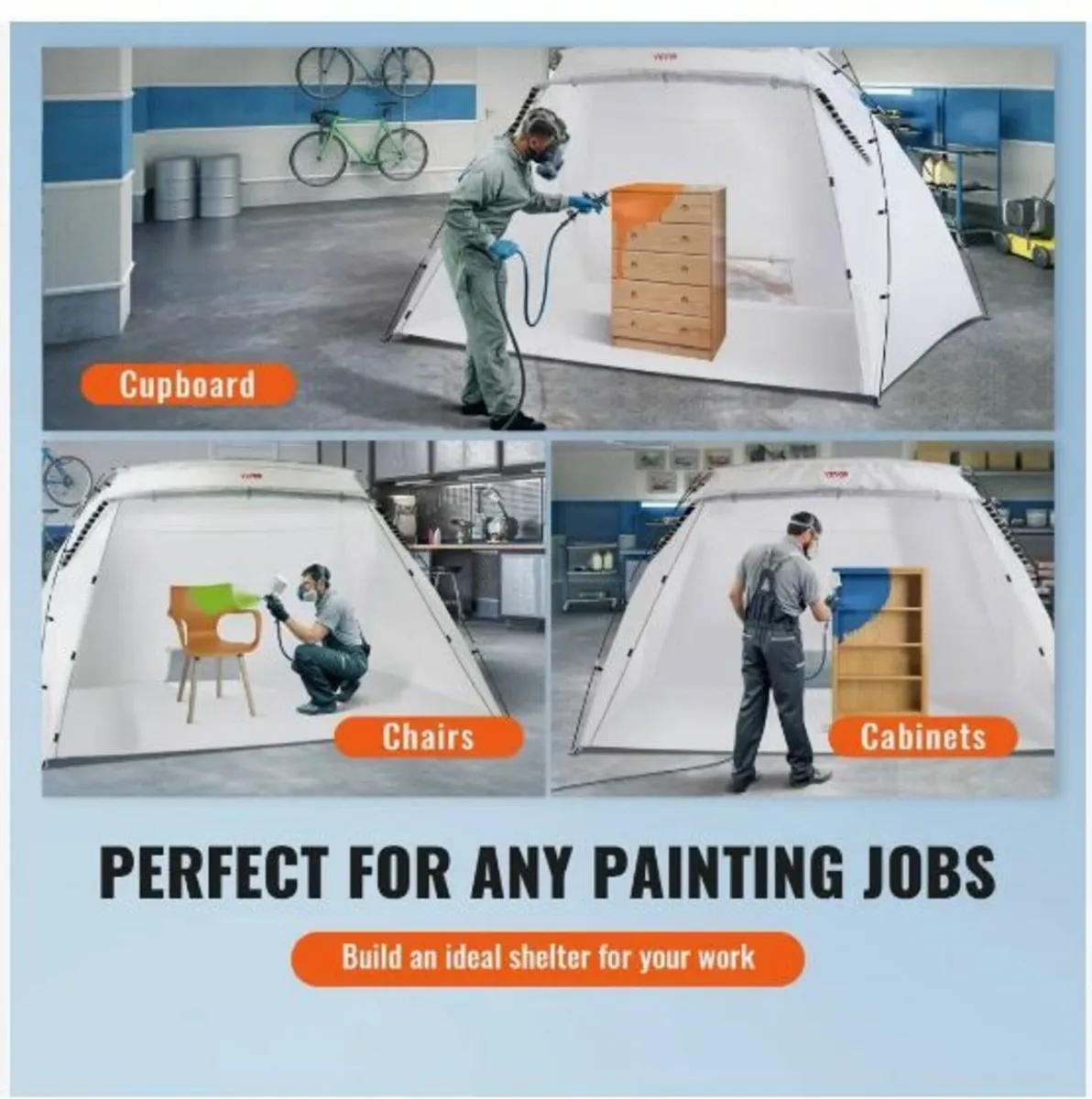 Spray Paint Shelter, 3.0m x 2.1m x 1.8m Portable - Image 4