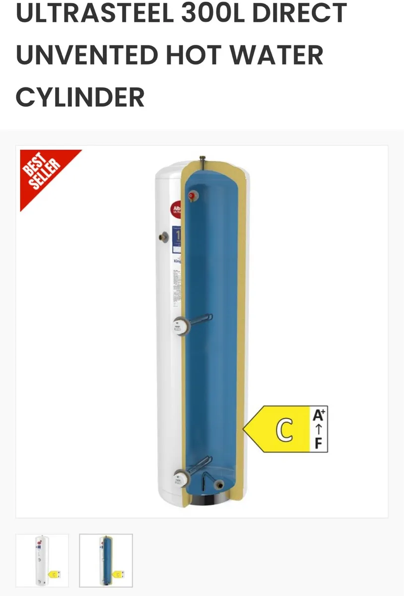 NEW 300L Direct unvented hot water cylinder - Image 2