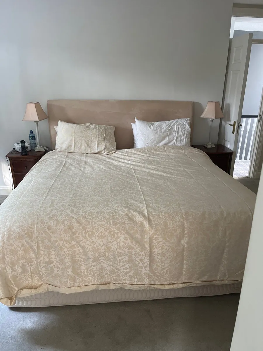 Super king bed frame, headboard and 2 mattress - Image 1