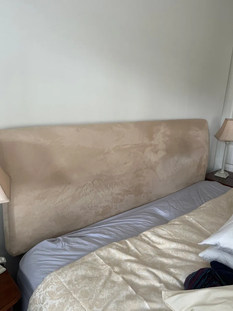 Super king bed frame, headboard and 2 mattress - Image 2