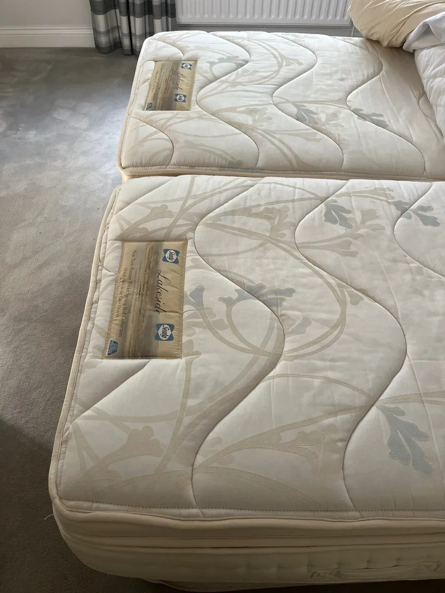 Super king bed frame, headboard and 2 mattress - Image 3