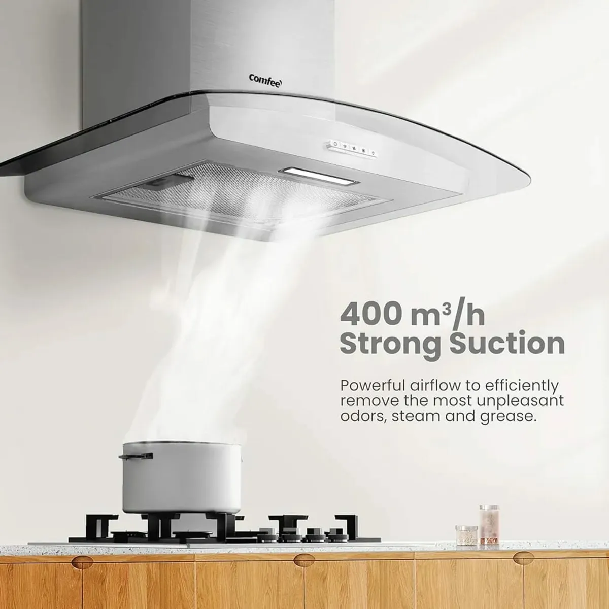 Chimney Cooker Hood 60cm GLAV17SS-60 with LED Ligh - Image 2