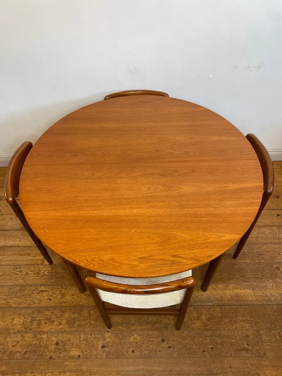 Mid Century Danish Teak Table & Chairs - Image 3