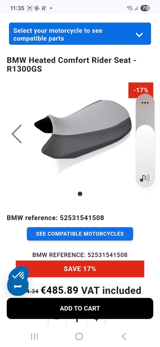 BMW R1300GS OEM heated comfort seats - Image 2