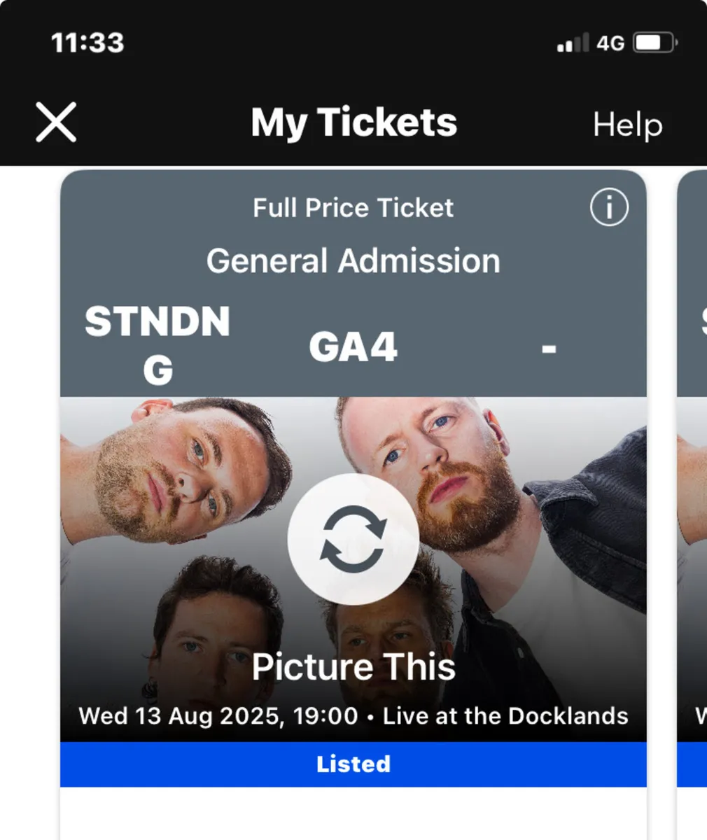 Ticket x 4 for Picture This in Limerick