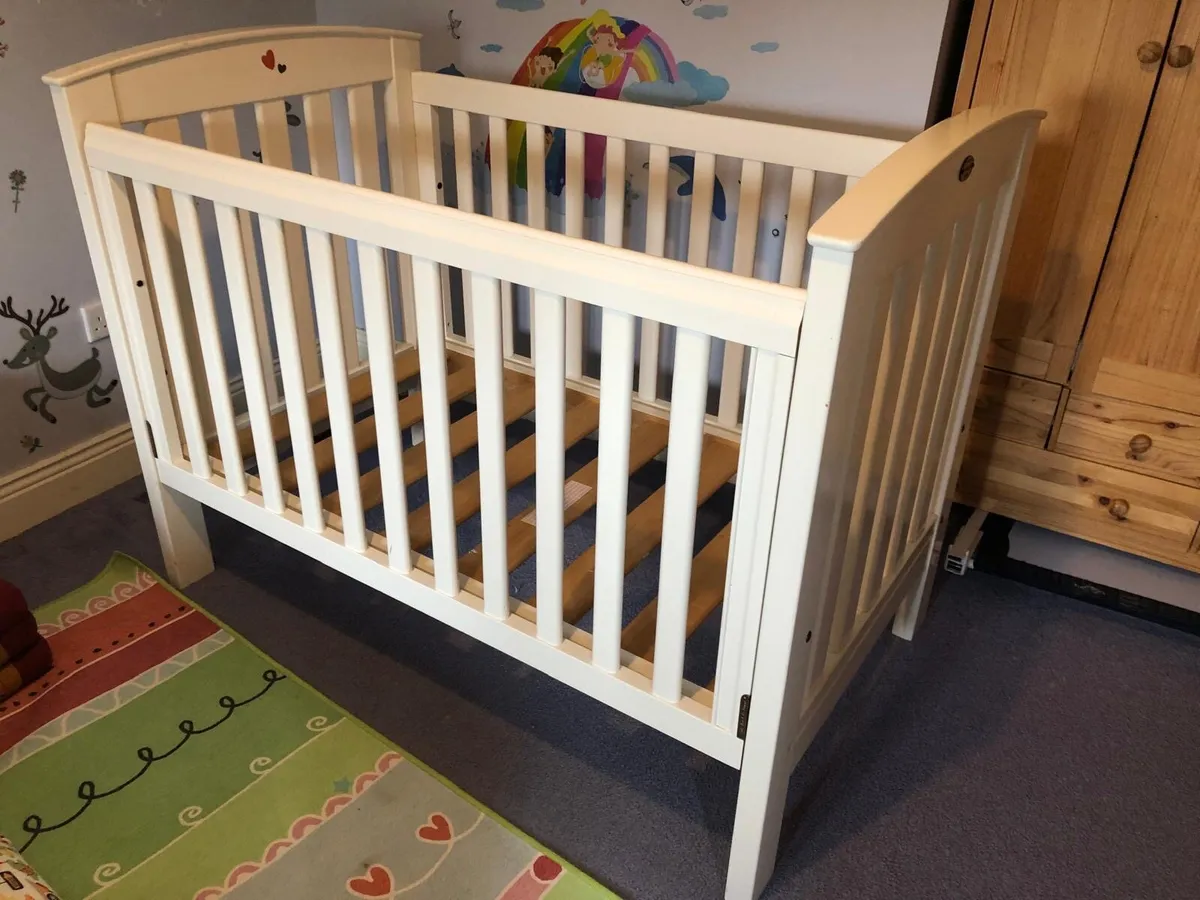 Solid Wood Cot and Change table set by Boori - Image 1