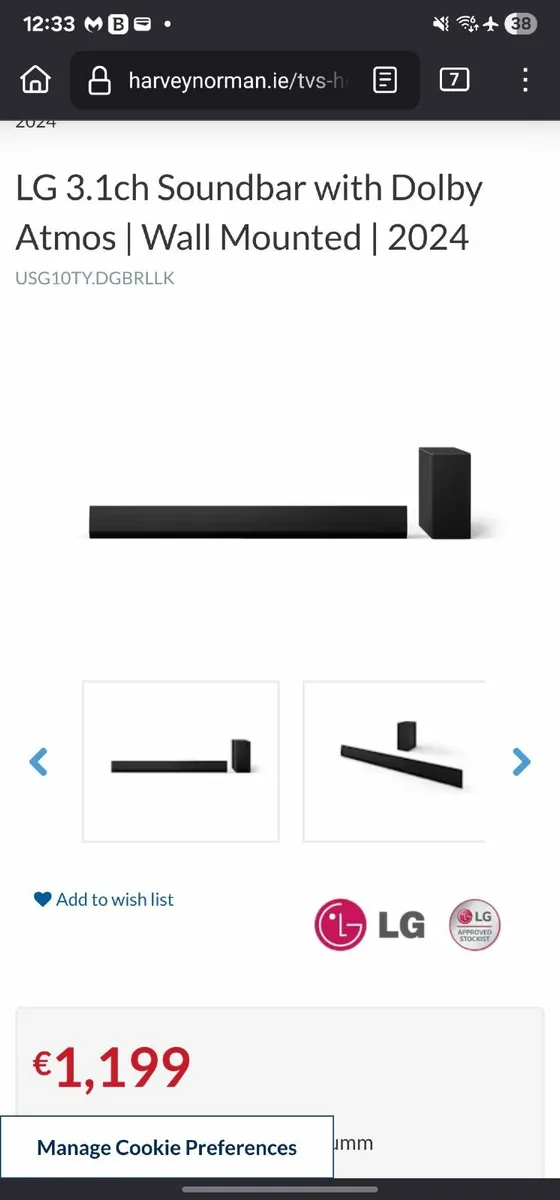 LG 3.1 Dolby Atmos Soundbar Unopened