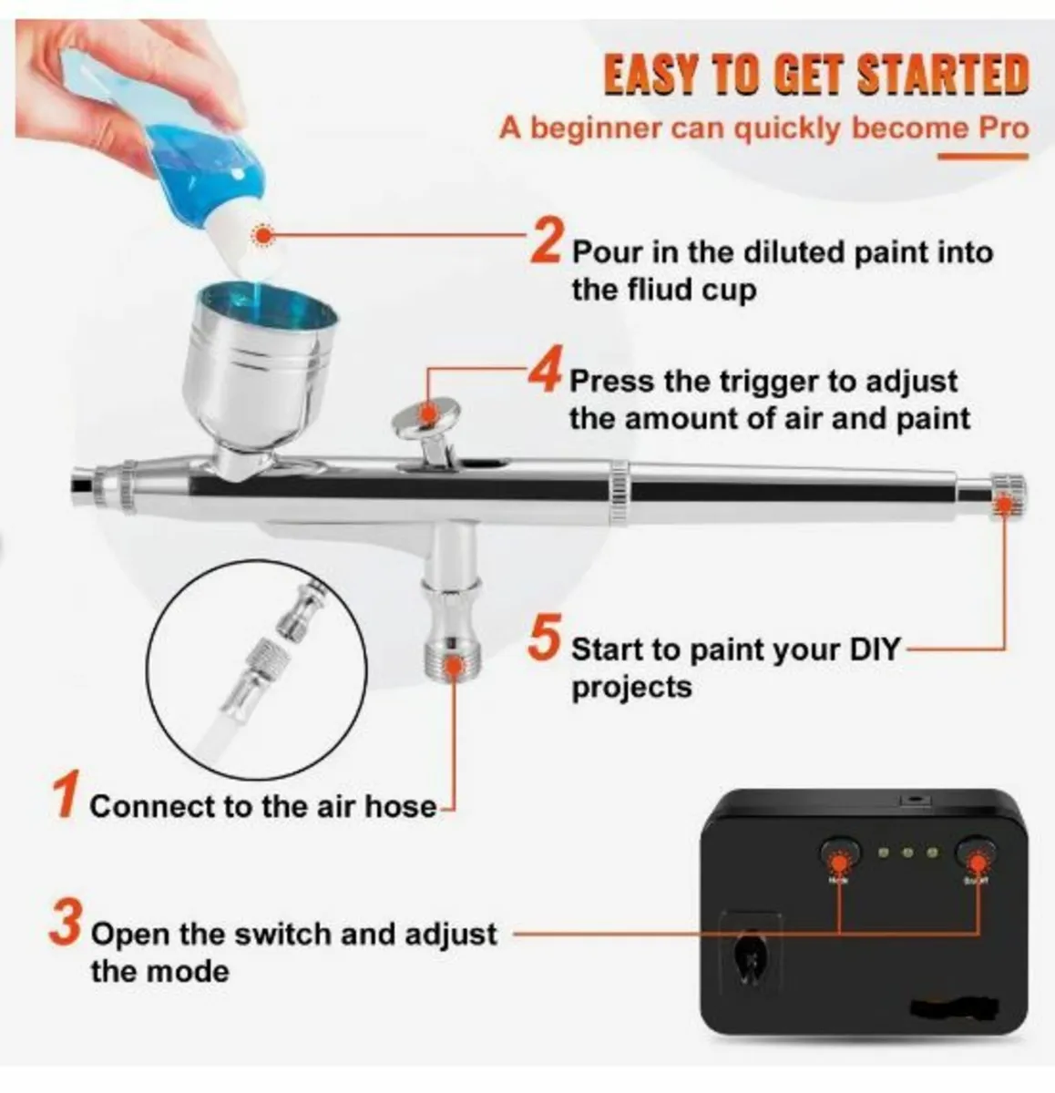 Airbrush Kit, Portable Airbrush Set - Image 4