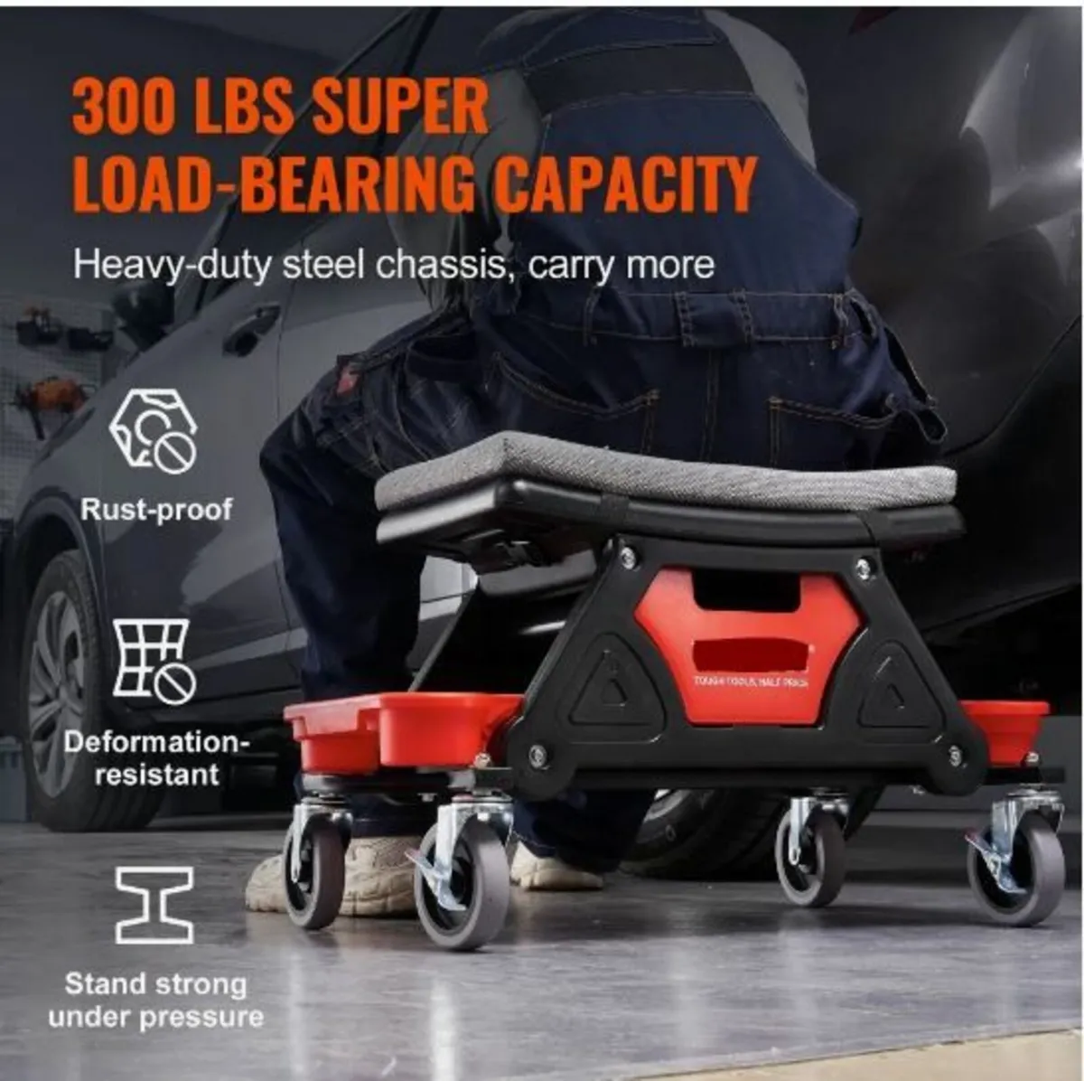 Mechanics Stool, 136.1kg Capacity - Image 3