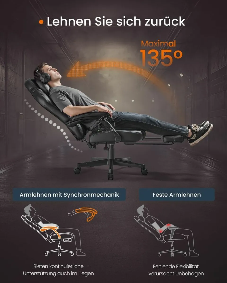 Gaming Chair High Quality Height-Adjustable with F - Image 4
