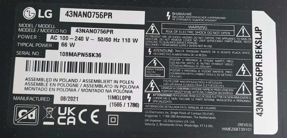 LG 43 Nanocell 4k Smart TV Model 43nano756pr - Image 4