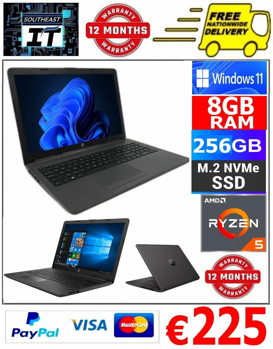 Hp Ryzen 5 8Gb Ram 256gb nvme Windows 11 Pro - Image 1