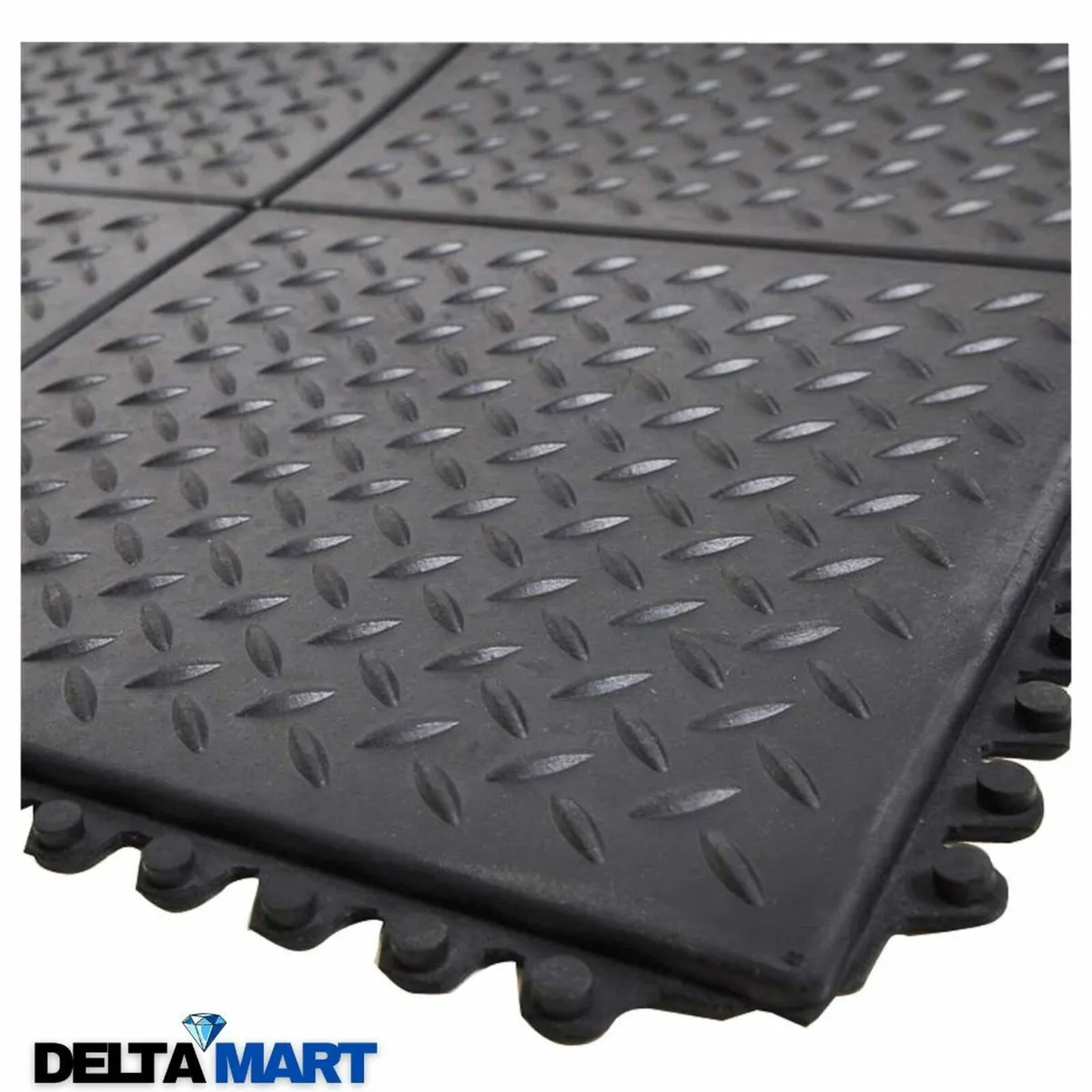 14mm Thick Rubber Gym Mat – 3ft x 3ft with Checke - Image 1
