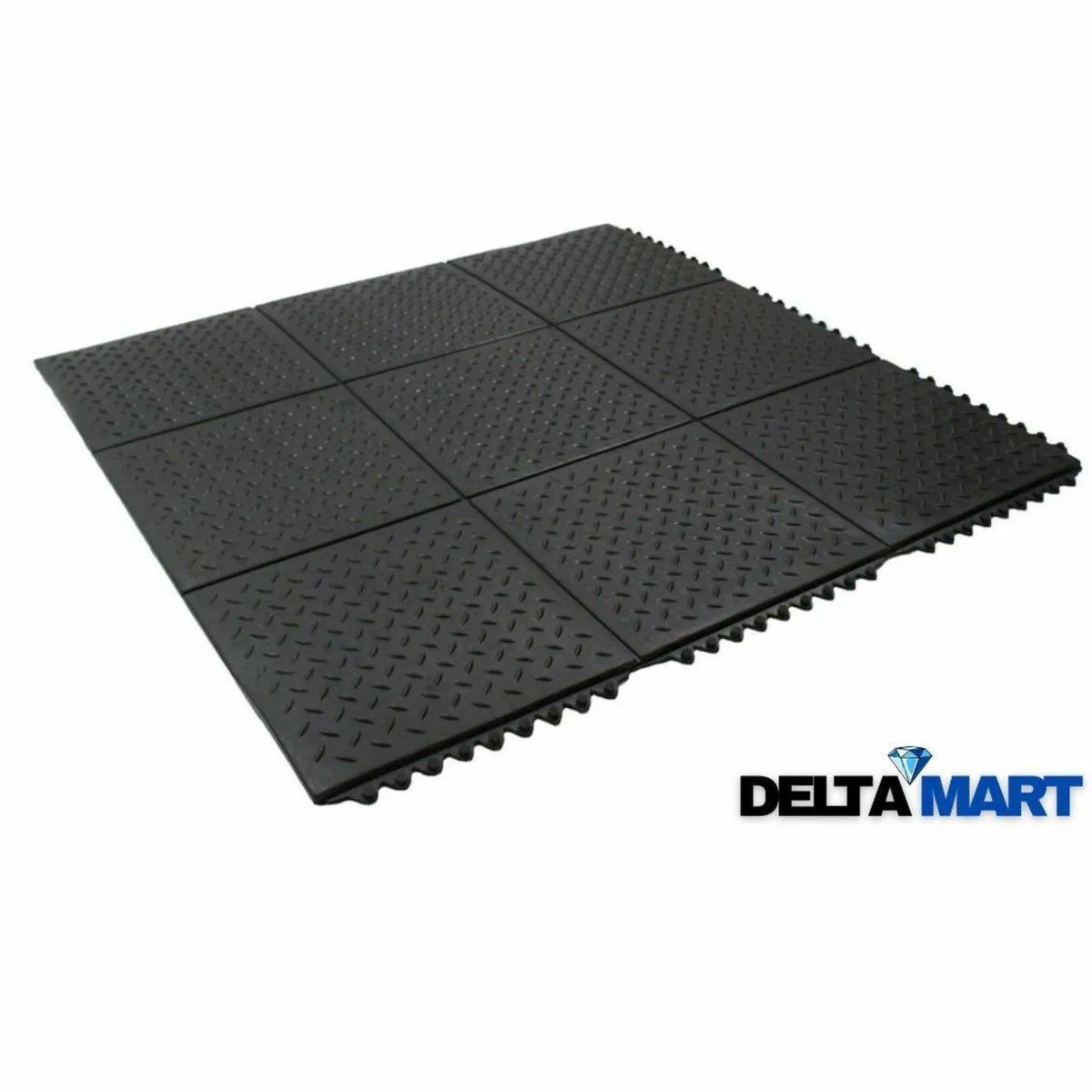 14mm Thick Rubber Gym Mat – 3ft x 3ft with Checke - Image 2